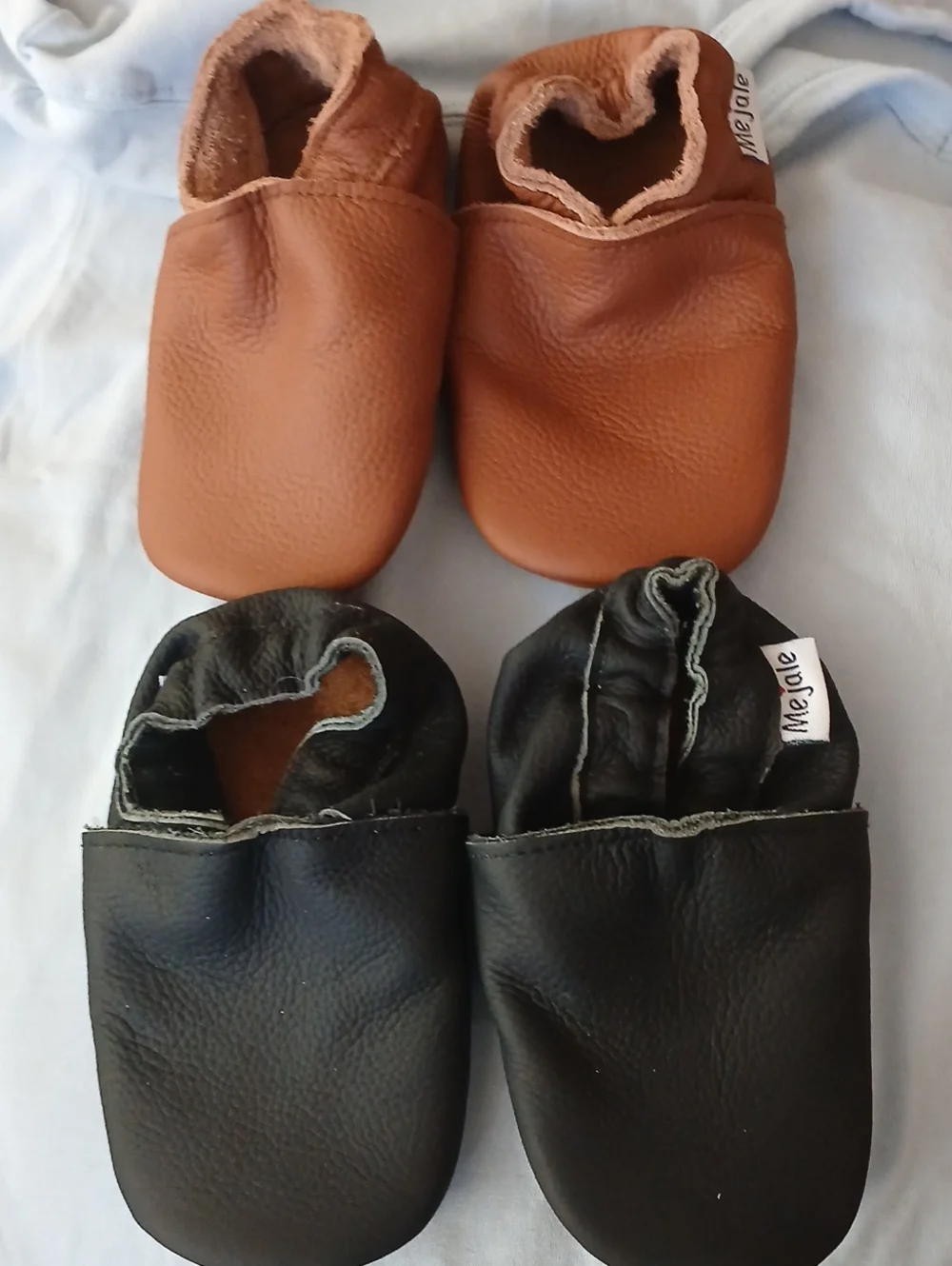 Kids Leather Baby Shoes - Brown and Black